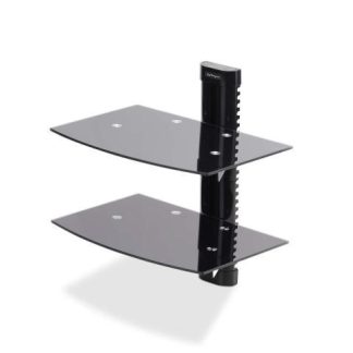 STARTECH  ESTANTE ESCALONADO 2B-WALL-MOUNT-SHELF 2 NIVELES MARCO DE ALUMINIO HASTA 7KG NEGRO