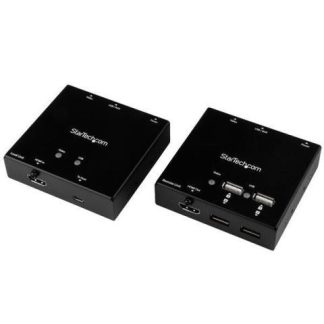STARTECH  EXTENSOR HDMI POR CABLE CAT6 CON HUB USB DE 4 PUERTOS 50M NEGRO