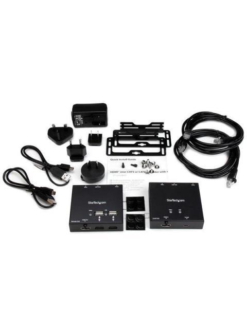 STARTECH EXTENSOR HDMI POR CABLE CAT6 CON HUB USB DE 4 PUERTOS 50M NEGRO - Imagen 3