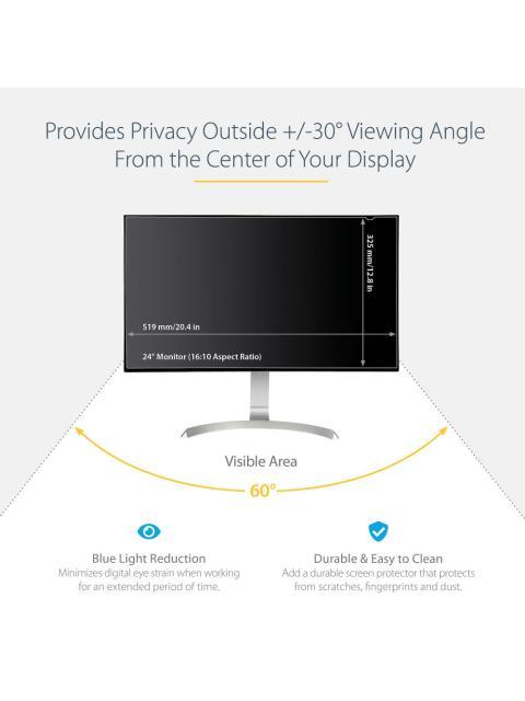STARTECH FILTRO DE PRIVACIDAD PARA MONITOR 24 WIDESCREEN 32.5 X 51.9CM - Imagen 6