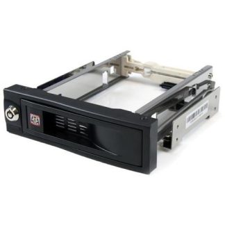 STARTECH  HSB100SATBK RACK MOVIL DE ALUMINIO DE 5.25 PARA UN DISCO DURO HDD SATA DE 3.5 SIN BANDEJA - HOT SWAP