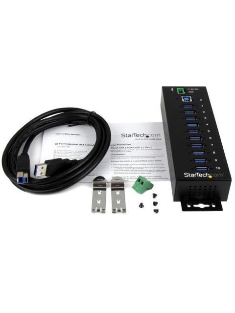 STARTECH  HUB CONCENTRADOR INDUSTRIAL 5000 MBIT-S USB 3.0 DE 10 PUERTOS NEGRO - Imagen 5