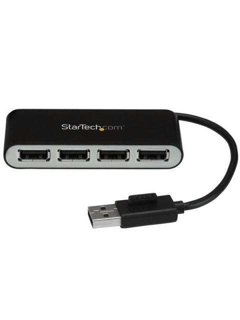 STARTECH HUB CONCENTRADOR USB A 2.0 DE 4 PUERTOS CON CABLE INTEGRADO 480 MBIT-S NEGRO-PLATA