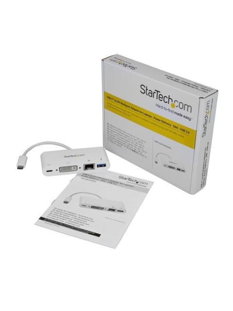 STARTECH  HUB CONCENTRADOR USB C 3.0 - 1X USB A-1X USB C-1X RJ-45-1X DVI-I 5000 GBIT-S BLANCO - Imagen 5