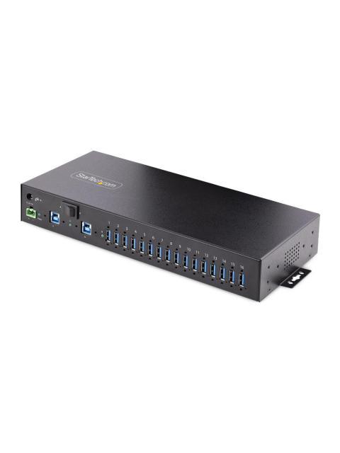 STARTECH HUB INDUSTRIAL 5000 MBIT-S USB 3.0 DE 16 PUERTOS NEGRO