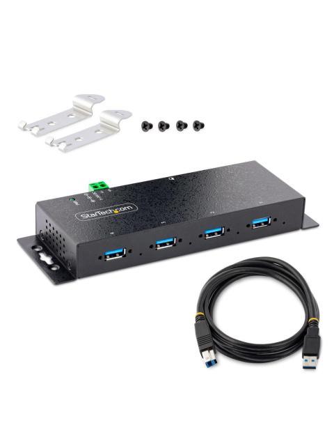 STARTECH HUB INDUSTRIAL 5000 MBIT-S USB 3.0 DE 4 PUERTOS NEGRO - Imagen 8