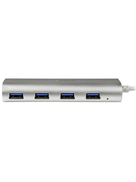 STARTECH HUB PORTATIL USB A 3.0 DE 4 PUERTOS CON CABLE INCORPORADO PLATA-BLANCO - Imagen 3