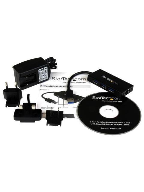 HUB USB 3.0 ALUMINIO C-CABLE 3PTOS Y ADAPTADOR STARTECH ST3300GU3B - Imagen 4