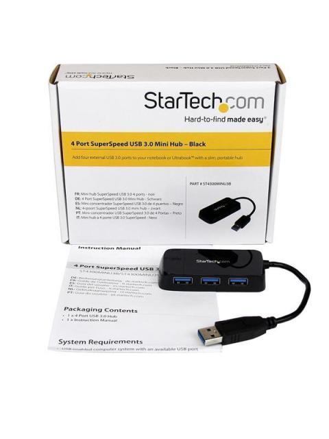 STARTECH HUB USB A 3.0 MACHO - 4X USB A 3.0 HEMBRA 5000 MBIT-S 15CM NEGRO - Imagen 6