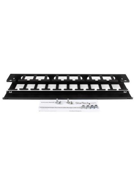 STARTECH  PANEL CANALETA HORIZONTAL DE 1U CON CUBIERTA PARA GESTION DE CABLEADO EN RACKS Y PERFORACIONES LATERALES - Imagen 6