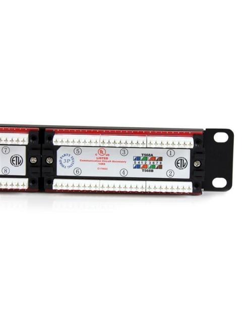 STARTECH PANEL DE PARCHEO CAT 6 RJ-45 24 PUERTOS 1U NEGRO - Imagen 4