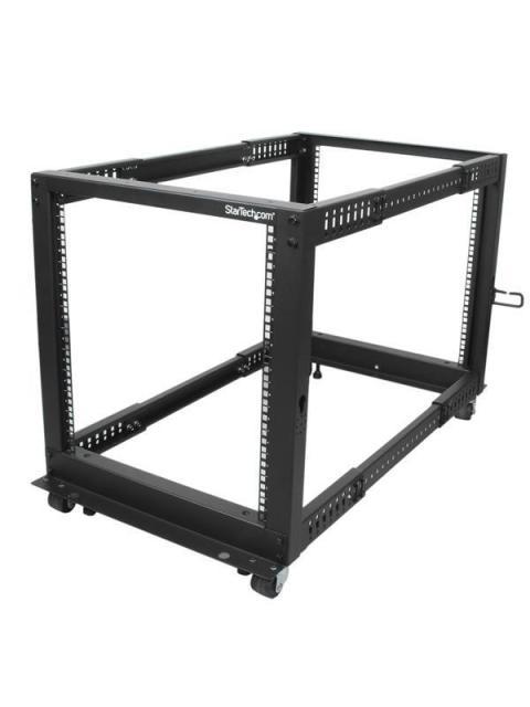 STARTECH RACK DE MARCO ABIERTO CON PROFUNDIDAD AJUSTABLE DE 4 COLUMNAS 12U