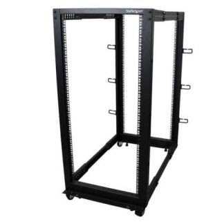 STARTECH RACK DE MARCO ABIERTO CON PROFUNDIDAD AJUSTABLE DE 4 COLUMNAS 25U CON RUEDAS