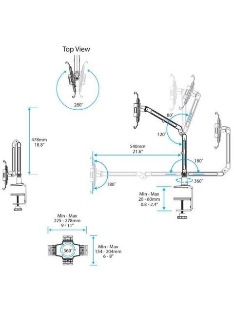 STARTECH SOPORTE DE ESCRITORIO PARA TABLET DE 9 -11 BLANCO - Imagen 2
