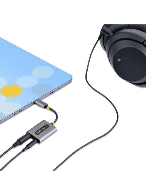 STARTECH SPLITTER DIVISOR USB-C MACHO - 2X 3.5MM HEMBRA GRIS - Imagen 8