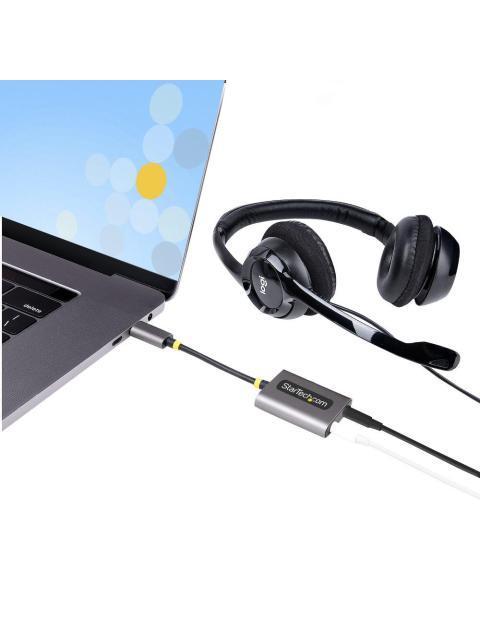 STARTECH SPLITTER DIVISOR USB-C MACHO - 2X 3.5MM HEMBRA GRIS - Imagen 9