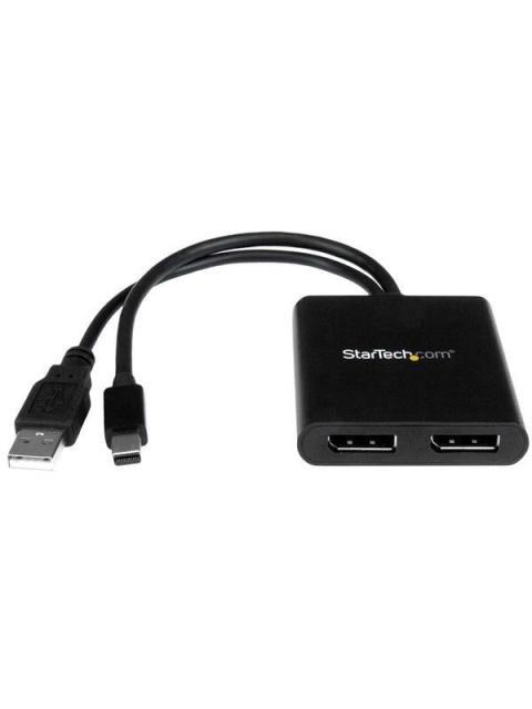 STARTECH SPLITTER MULTIPLICADOR MINI DISPLAYPORT - 2X DISPLAYPORT NEGRO
