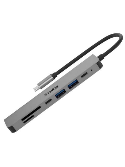 STYLOS DOCKING STATION STCBHUB71G USB-C 2 X USB-C 3.0 2 X USB-A 2.0 1 X HDMI MICROSD-SD