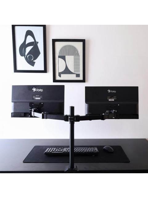 STYLOS SOPORTE DE ESCRITORIO PARA 2 MONITORES 13 - 32 MAX. 8KG NEGRO - ¡COMPRA Y RECIBE $50 DE SALDO DE REGALO EN TU PROXIMA COMPRA! - Imagen 4