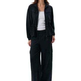 SUDADERA ABIERTA NEGRO LOVE TO LOUNGE