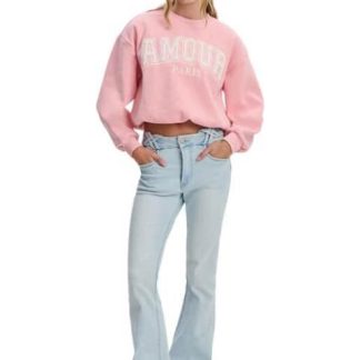 SUDADERA BORDADA ROSA LOVE TO LOUNGE