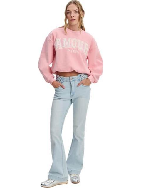 SUDADERA BORDADA ROSA LOVE TO LOUNGE