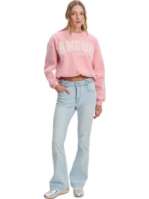 SUDADERA BORDADA ROSA LOVE TO LOUNGE - Imagen 2