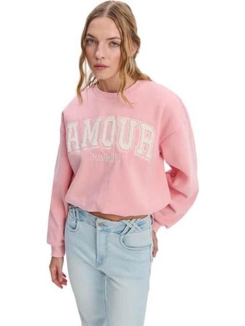SUDADERA BORDADA ROSA LOVE TO LOUNGE - Imagen 3