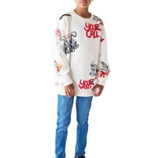 SUDADERA CON CAPUCHA ESTAMPADA MARFIL NEXT CO