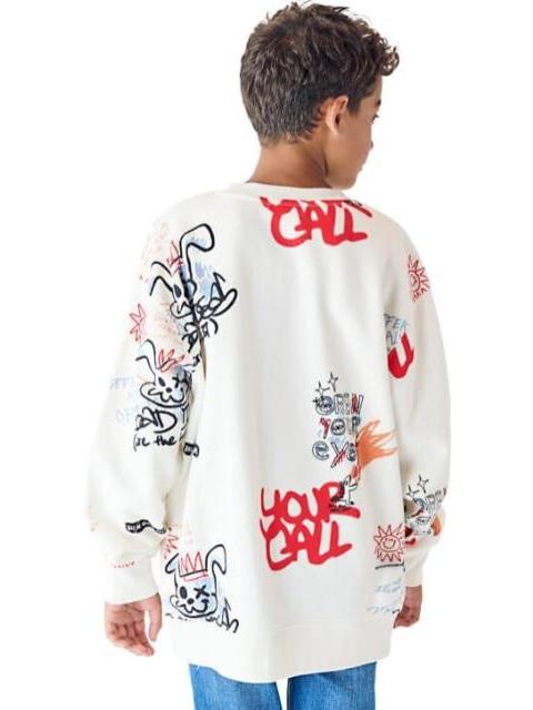 SUDADERA CON CAPUCHA ESTAMPADA MARFIL NEXT CO - Imagen 3