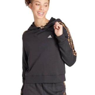 SUDADERA CON GORRO ANIMAL PRINT NEGRO ADIDAS