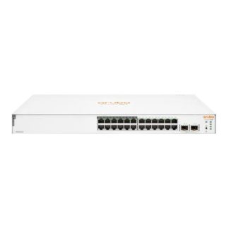 SWITCH ARUBA GIGABIT ETHERNET INSTANT ON 1830 24G 24 PUERTOS CLASS4 POE 10-100-1000MBPS + 2 PUERTOS SFP 195W 52 GBIT-S 16.000 ENTRADAS - GESTIONADO