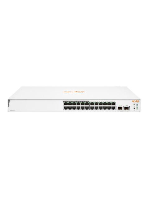 SWITCH ARUBA GIGABIT ETHERNET INSTANT ON 1830 24G 24 PUERTOS CLASS4 POE 10-100-1000MBPS + 2 PUERTOS SFP 195W 52 GBIT-S 16.000 ENTRADAS - GESTIONADO