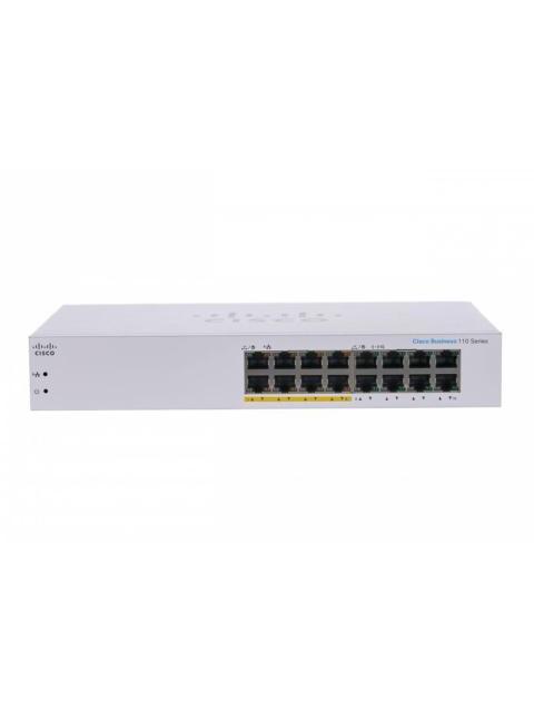 SWITCH CISCO GIGABIT ETHERNET BUSINESS CBS110 16 PUERTOS 10-100-1000MBPS (8X POE) 32 GBIT-S 8000 ENTRADAS - NO ADMINISTRABLE - Imagen 2