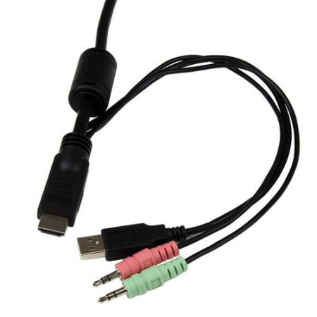 STARTECH SWITCH KVM DE 2 PUERTOS HDMI USB AUDIO CON CABLES INTEGRADOS - Imagen 3