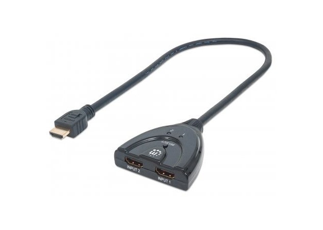 MANHATTAN SWITCH HDMI 1.3 DE 2 PUERTOS 2X HDMI HEMBRA - 1X HDMI MACHO NEGRO - Imagen 2