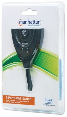 MANHATTAN SWITCH HDMI 1.3 DE 2 PUERTOS 2X HDMI HEMBRA - 1X HDMI MACHO NEGRO - Imagen 3