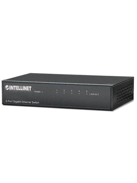 SWITCH INTELLINET GIGABIT ETHERNET 530378 5 PUERTOS 10-100-1000MBPS 1024 ENTRADAS - NO ADMINISTRABLE