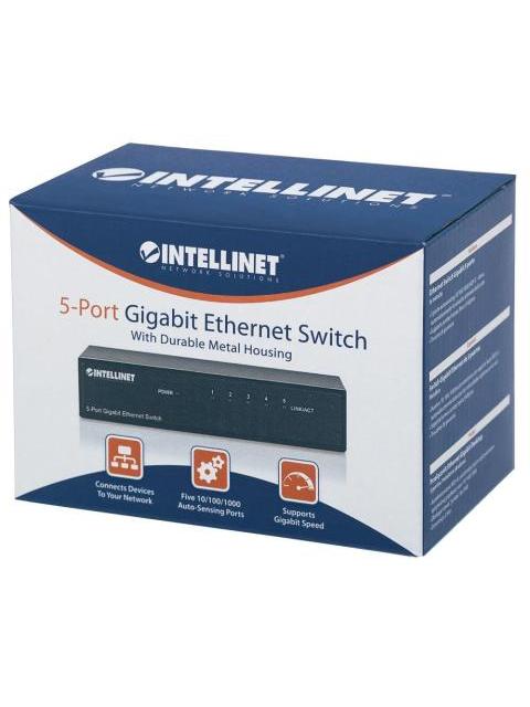 SWITCH INTELLINET GIGABIT ETHERNET 530378 5 PUERTOS 10-100-1000MBPS 1024 ENTRADAS - NO ADMINISTRABLE - Imagen 8