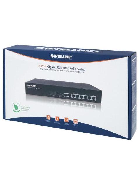 SWITCH INTELLINET GIGABIT ETHERNET 560641 8 PUERTOS POE+ 10-100-1000MBPS 16GBIT-S 4096 ENTRADAS - Imagen 6