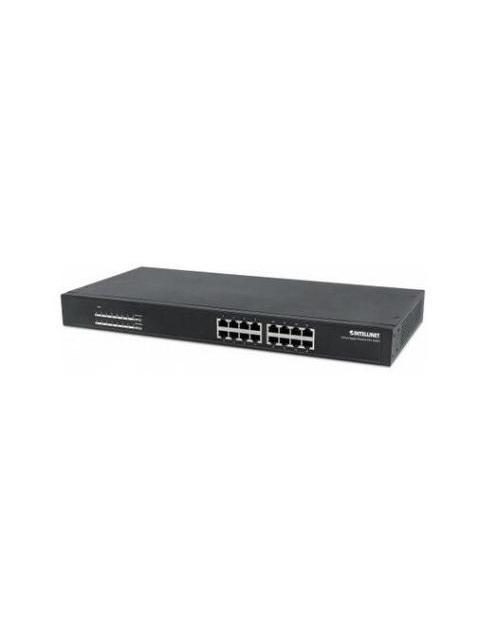 SWITCH INTELLINET GIGABIT ETHERNET 560993 16 PUERTOS 10-100-1000MBPS 32 GBIT-S 8192 ENTRADAS - NO ADMINISTRABLE