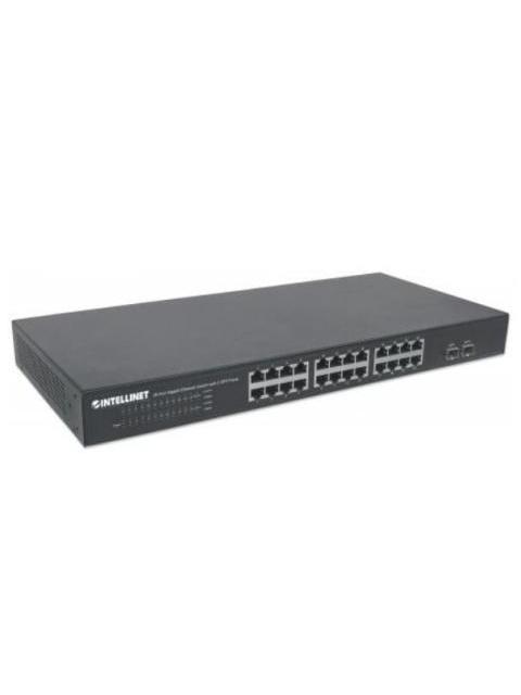 SWITCH INTELLINET GIGABIT ETHERNET 561044 24 PUERTOS 10-100-1000MBPS + 2 PUERTOS SFP 52 GBIT-S 8192 ENTRADAS - NO ADMINISTRABLE - Imagen 2