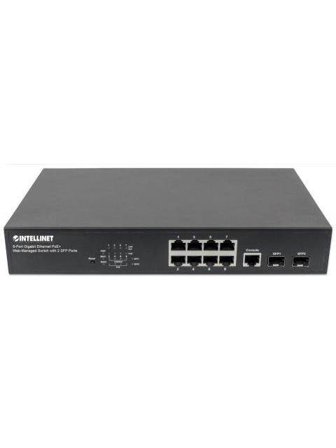 SWITCH INTELLINET GIGABIT ETHERNET 561167 8 PUERTOS POE+ 10-100-1000MBPS + 2 PUERTOS SFP 20 GBIT-S 8192 ENTRADAS - ADMINISTRABLE - Imagen 4