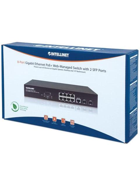 SWITCH INTELLINET GIGABIT ETHERNET 561167 8 PUERTOS POE+ 10-100-1000MBPS + 2 PUERTOS SFP 20 GBIT-S 8192 ENTRADAS - ADMINISTRABLE - Imagen 8