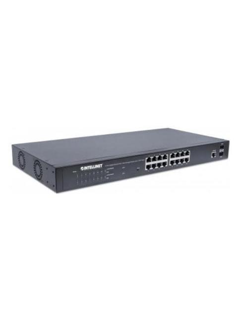 SWITCH INTELLINET GIGABIT ETHERNET 561341 16 PUERTOS POE+ 10-100-1000MBPS + 2 PUERTOS SFP 36 GBIT-S 8000 ENTRADAS - ADMINISTRABLE - Imagen 2