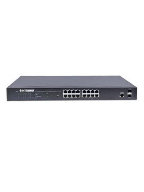 SWITCH INTELLINET GIGABIT ETHERNET 561341 16 PUERTOS POE+ 10-100-1000MBPS + 2 PUERTOS SFP 36 GBIT-S 8000 ENTRADAS - ADMINISTRABLE - Imagen 3
