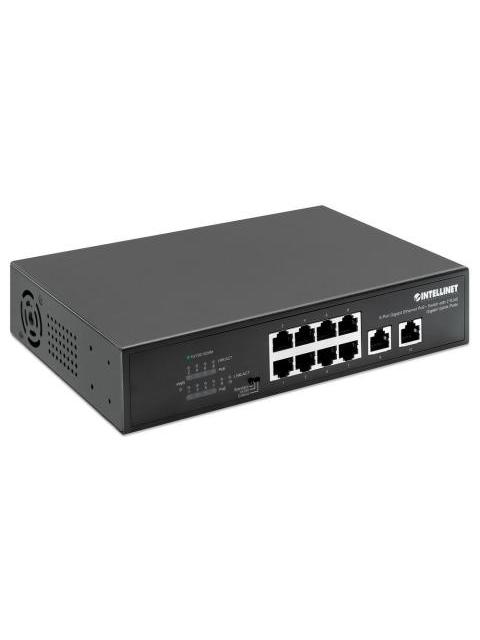SWITCH INTELLINET GIGABIT ETHERNET 561402 8 PUERTOS POE + 10-100-1000 + 2 PUERTOS UPLINK 120W 2 GBIT-S 8192 ENTRADAS - NO ADMINISTRABLE - Imagen 2
