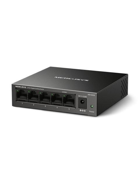 SWITCH MERCUSYS MS105GS 5 PUERTOS GIGABIT ETHERNET 10-100-1000 10 GBIT-S 2000 ENTRADAS NO ADMINISTRADO - Imagen 2