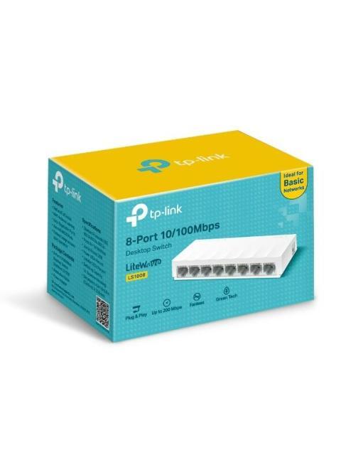 SWITCH TP-LINK FAST ETHERNET LS1008 8 PUERTOS 10-100MBPS 1.6 GBIT-S 2000 ENTRADAS - NO ADMINISTRABLE - Imagen 5