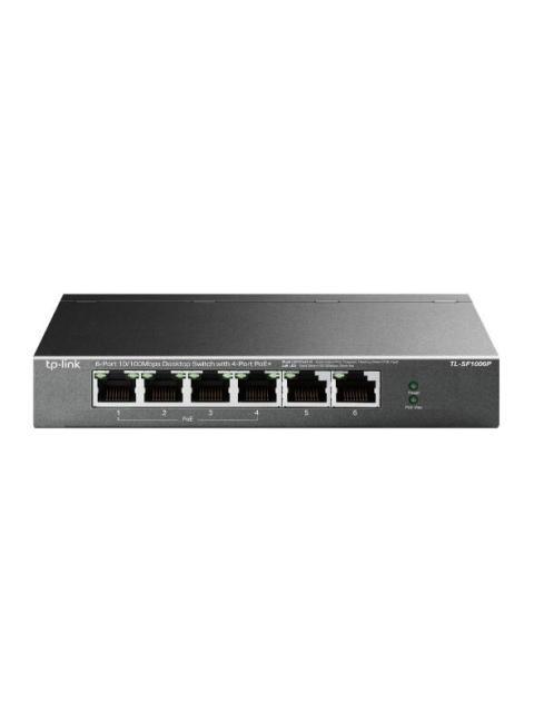 SWITCH TP-LINK FAST ETHERNET TL-SF1006P 6 PUERTOS 10-100MBPS 1.2 GBIT-S 2.000 ENTRADAS - NO ADMINISTRABLE